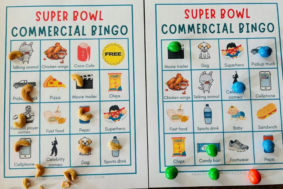 Super Bowl Commercial Bingo Super Bowl Commercial Bingo