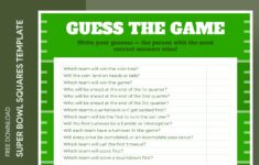 Super Bowl Guessing Game Free Google Docs Template