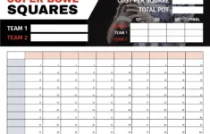 Super Bowl Squares 2025 Free Google Docs Template