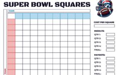 Super Bowl Squares Board Free Google Docs Template
