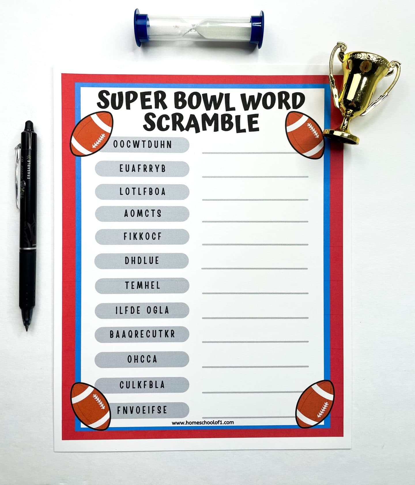 Super Bowl Word Scramble Super Bowl Word Scramble