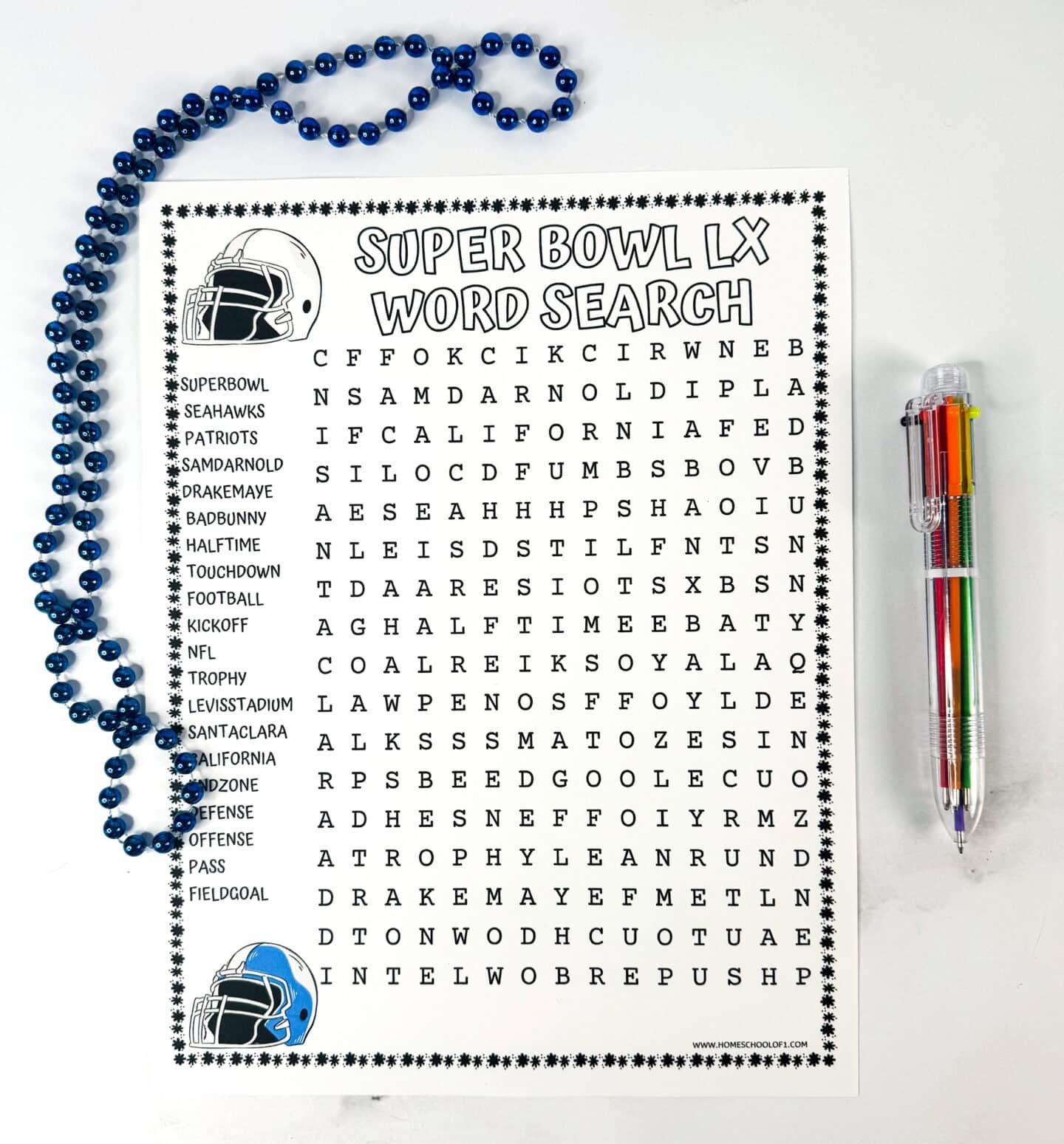 Super Bowl Word Search