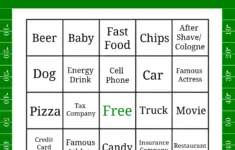 Superbowl Commercial Bingo Game Boards