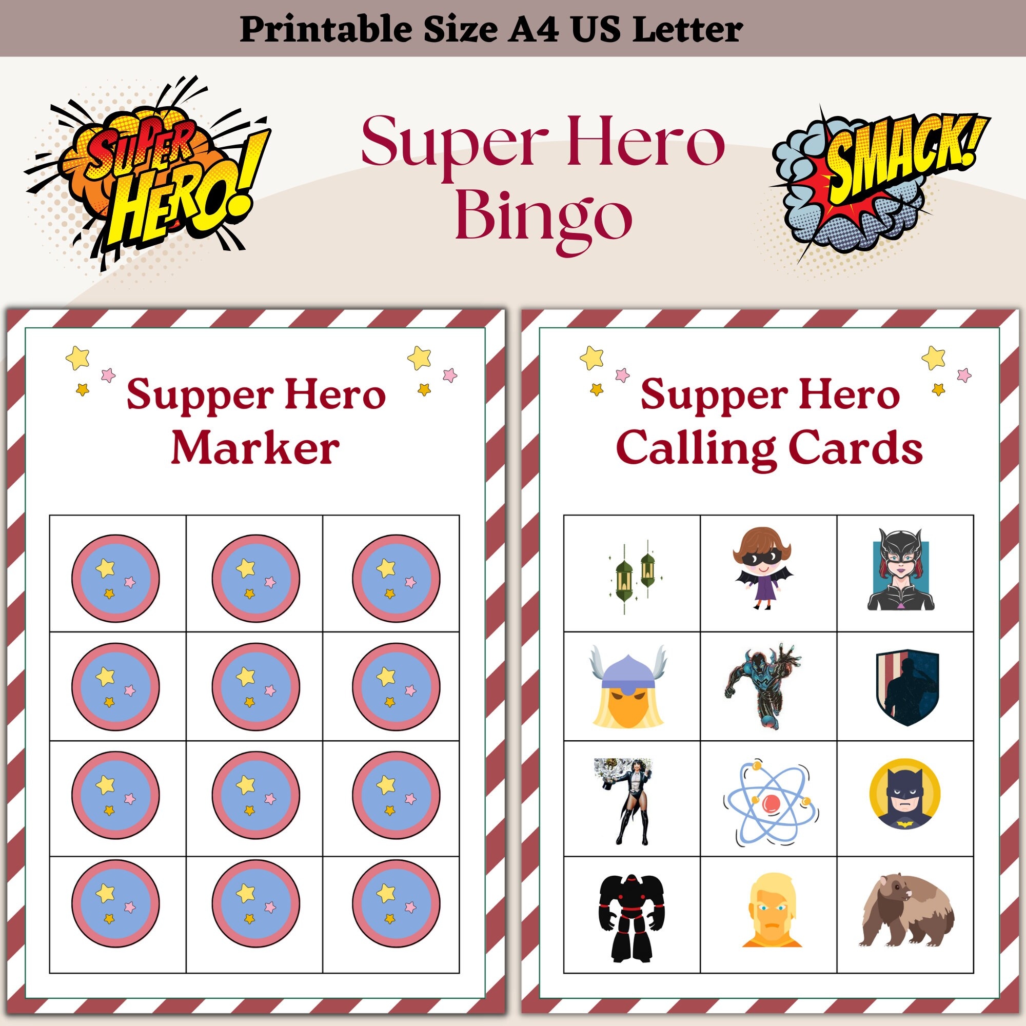 superhero bingo free printable superhero bingo free printable