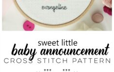 Sweet Little Baby Announcement Cross Stitch Pattern Free Instant Download