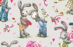 Sweet Watercolor Bunny Gift Wrap Free Printable