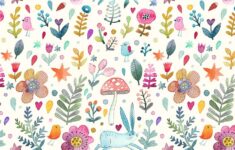 Sweet Watercolor Bunny Gift Wrap Free Printable