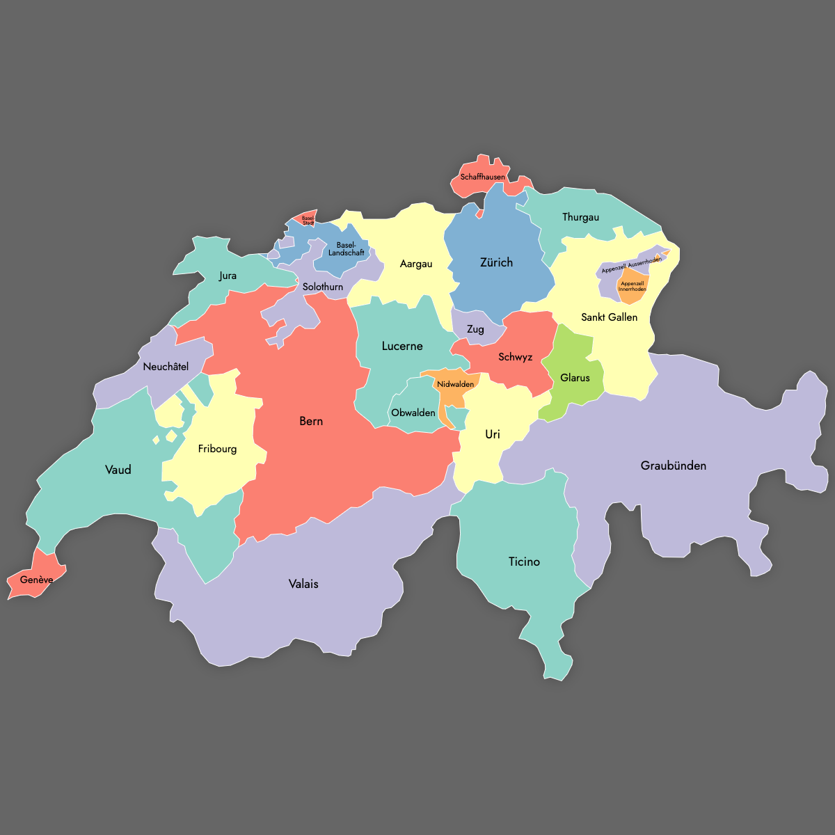 free printable map of switzerland