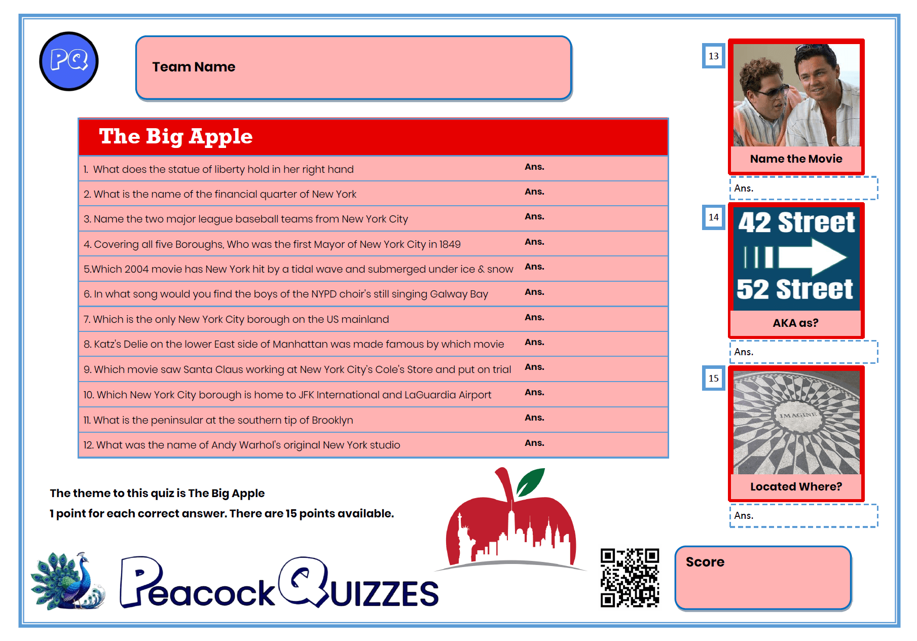 Table Top Quiz Packs