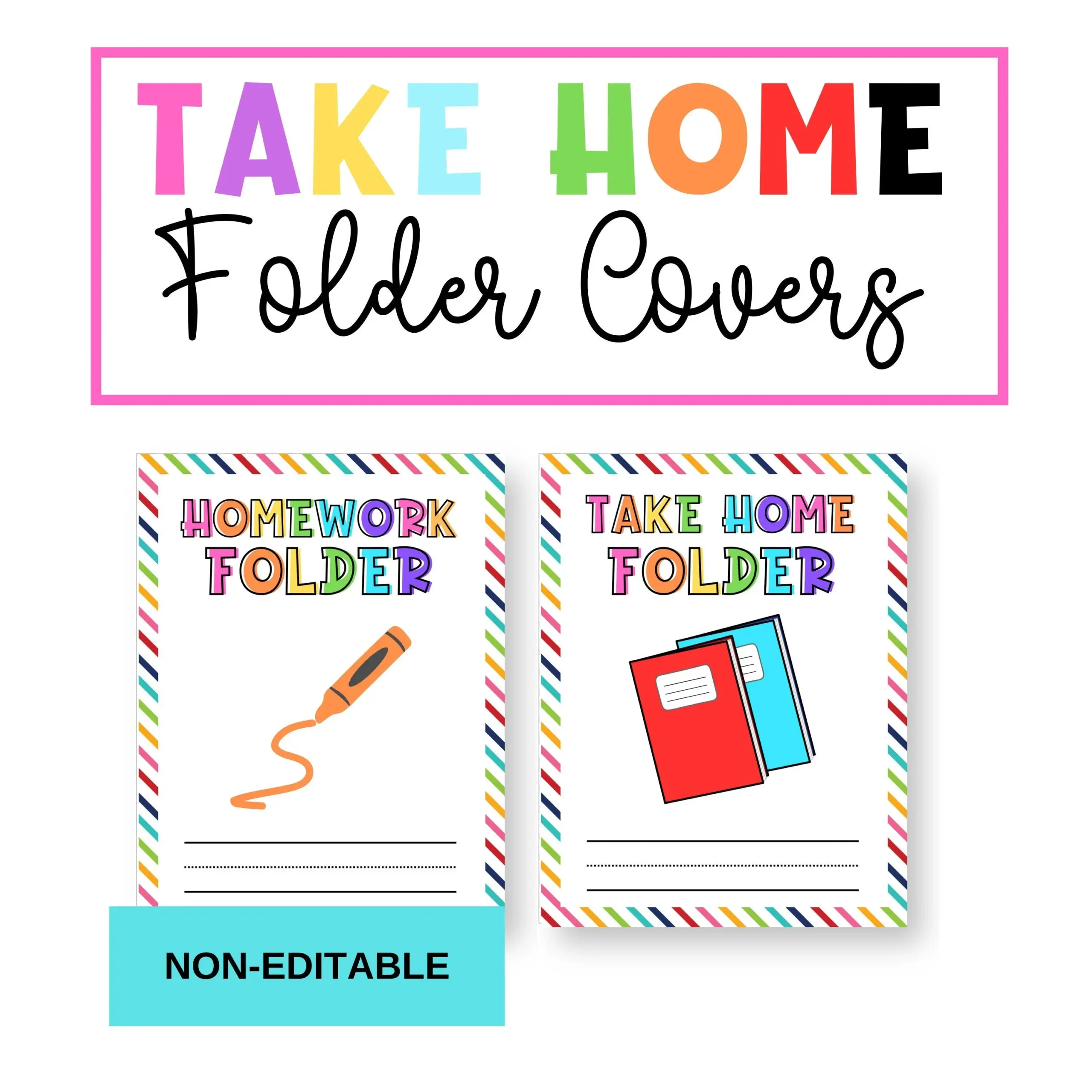 Take Home Folder Covers Student Homework