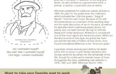 Take Your Poet To Work Day Walt Whitman