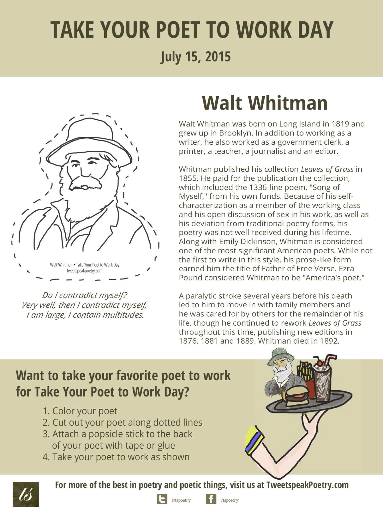 Take Your Poet To Work Day Walt Whitman Take Your Poet To Work Day Walt Whitman