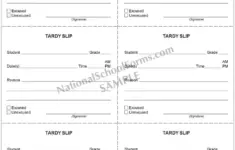 Tardy Slip Booklet 150 Slips Per Book