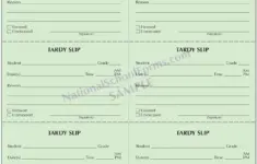 Tardy Slip Booklet 300 Slips Per Book