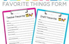 Teacher Favorite Things Form
