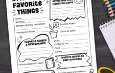 Teacher Favorite Things Form