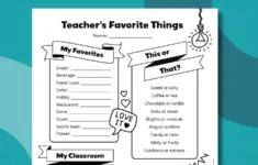 Teachers Favorite Things Form