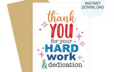 Team Appreciation Card Printable