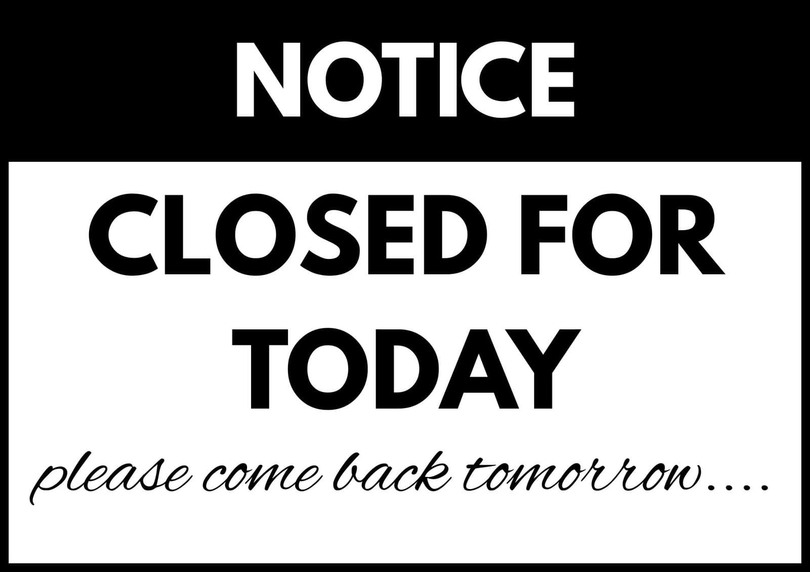 Temporarily Closed Sign Printable 30 Free Templates Temporarily Closed Sign Printable 30 Free Templates