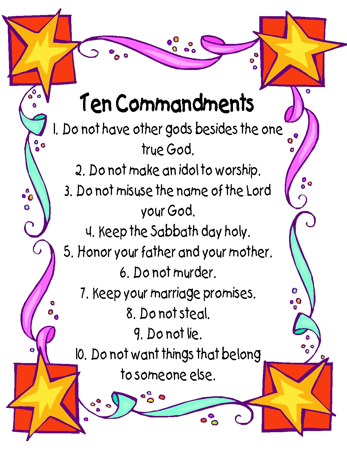Ten Commandments Poster Free Printable Ten Commandments Poster Free Printable
