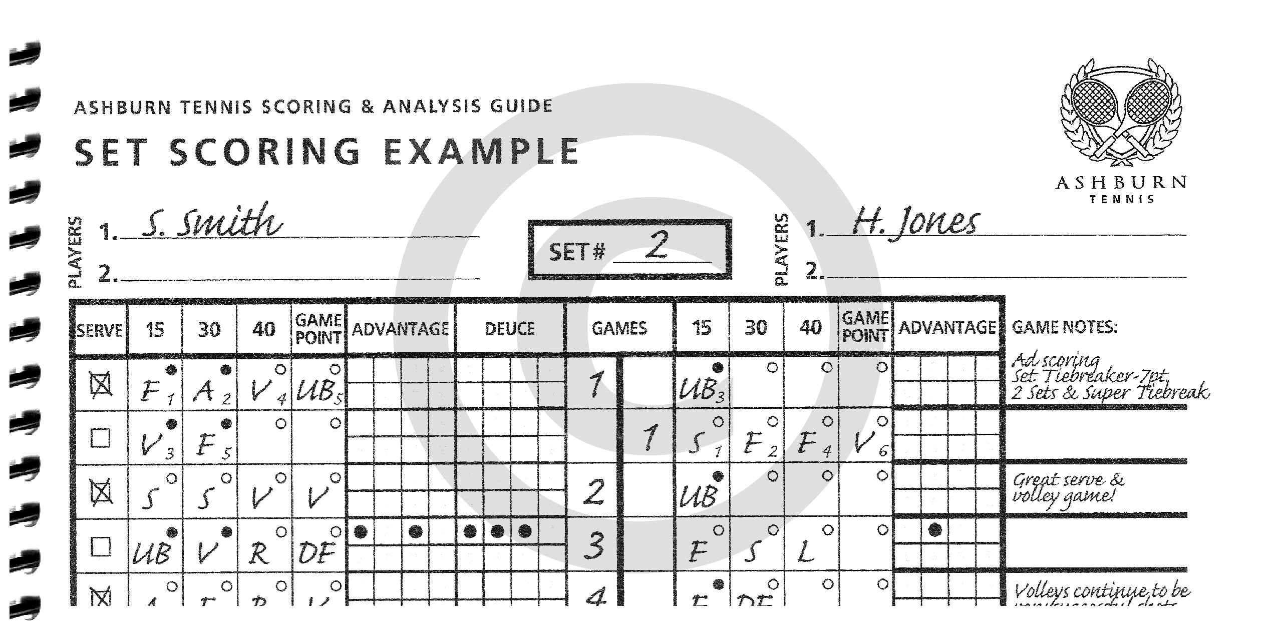 Tennis Score Sheet 2 3 Tennis Score Sheet 2 3