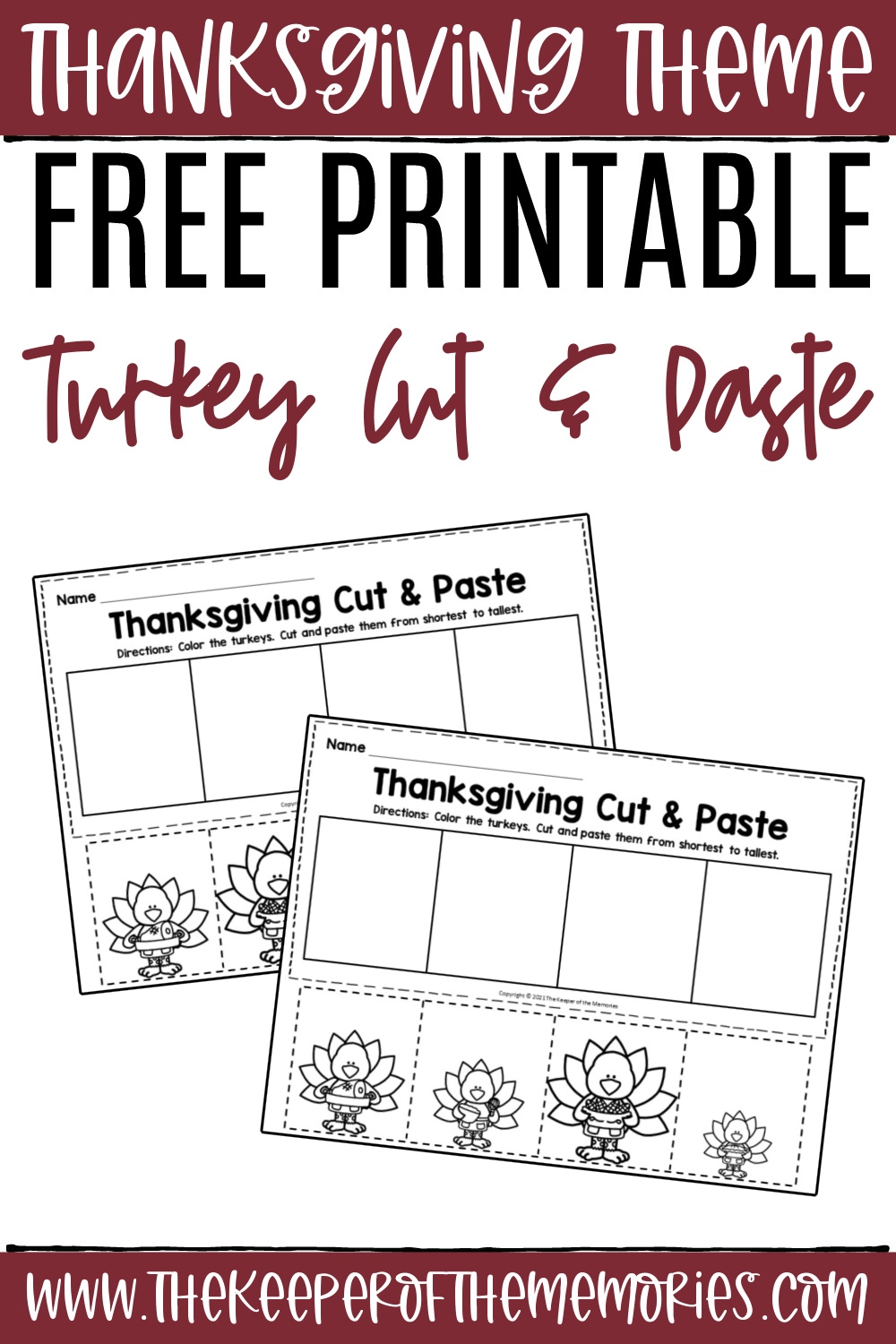Thanksgiving Cut And Paste Worksheets