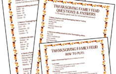 Thanksgiving Family Feud Game Printable