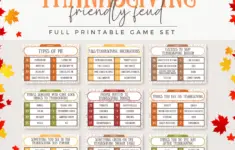 Thanksgiving Family Feud Game Printable