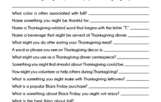 Thanksgiving Family Feud Printable Game