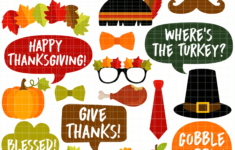 Thanksgiving Photobooth Props Clip Art Set