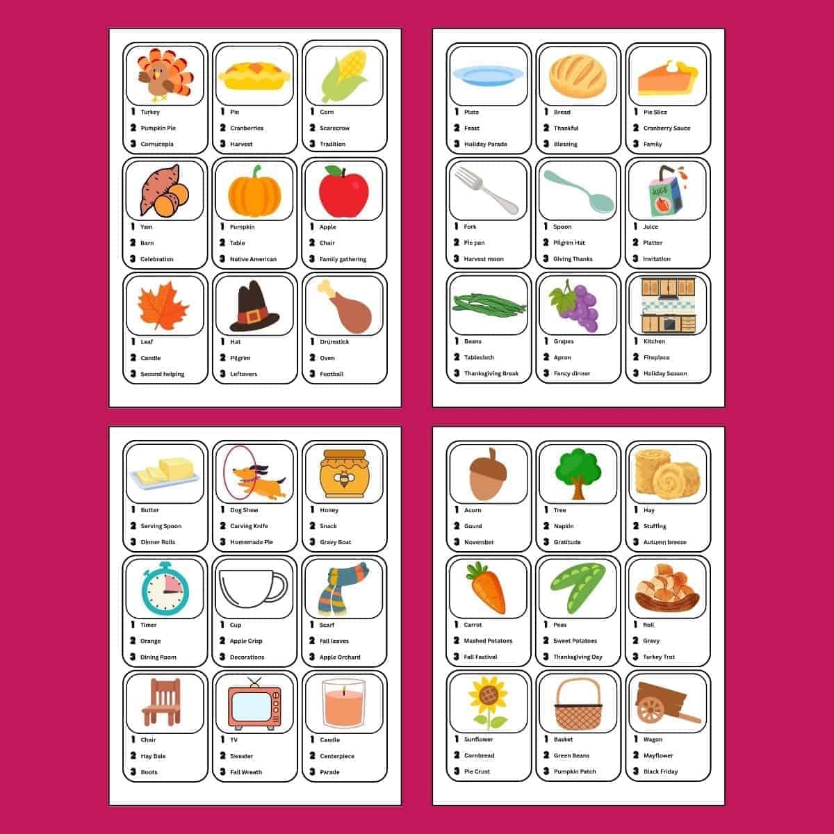 Thanksgiving Pictionary
