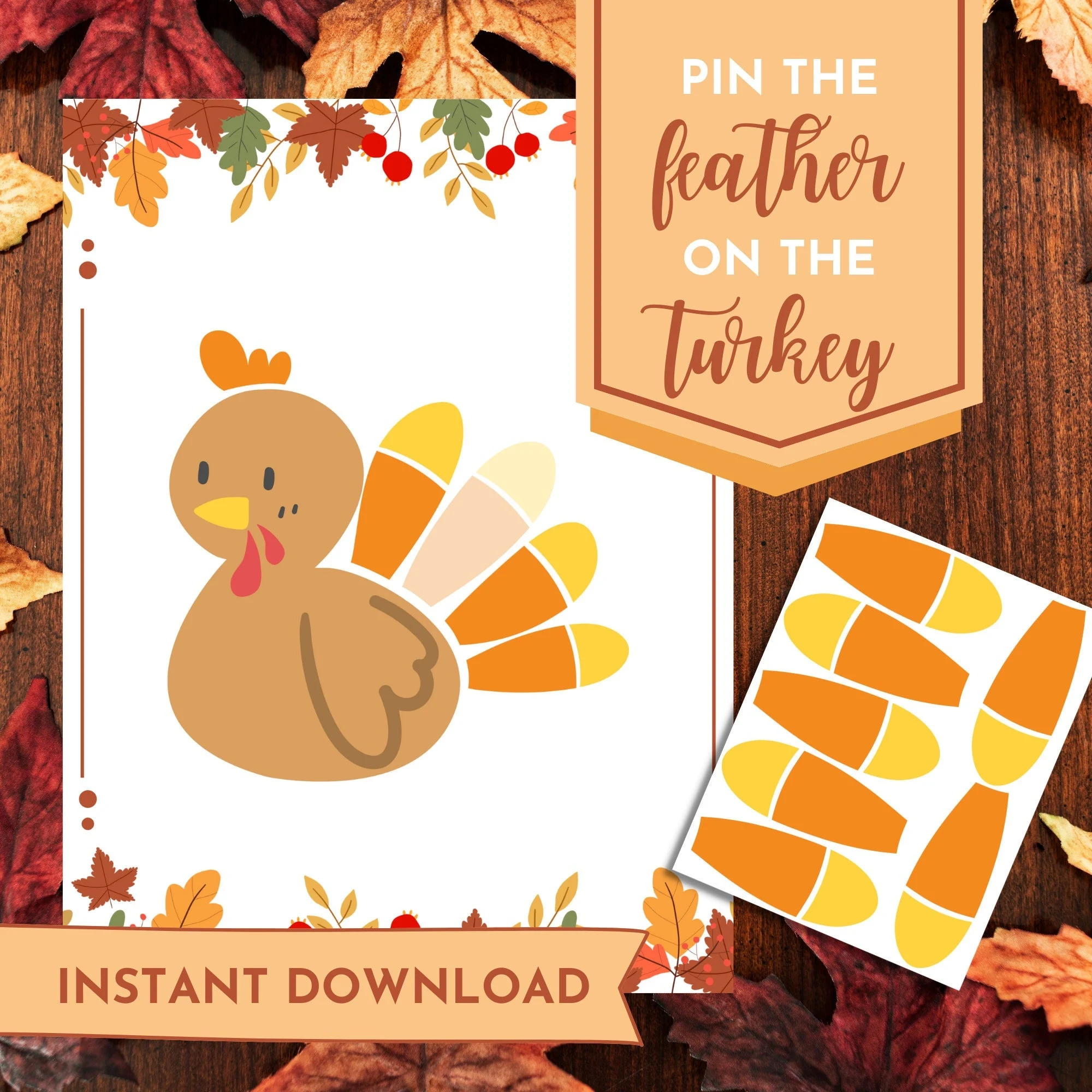 Thanksgiving Pin The Tail Party Game
