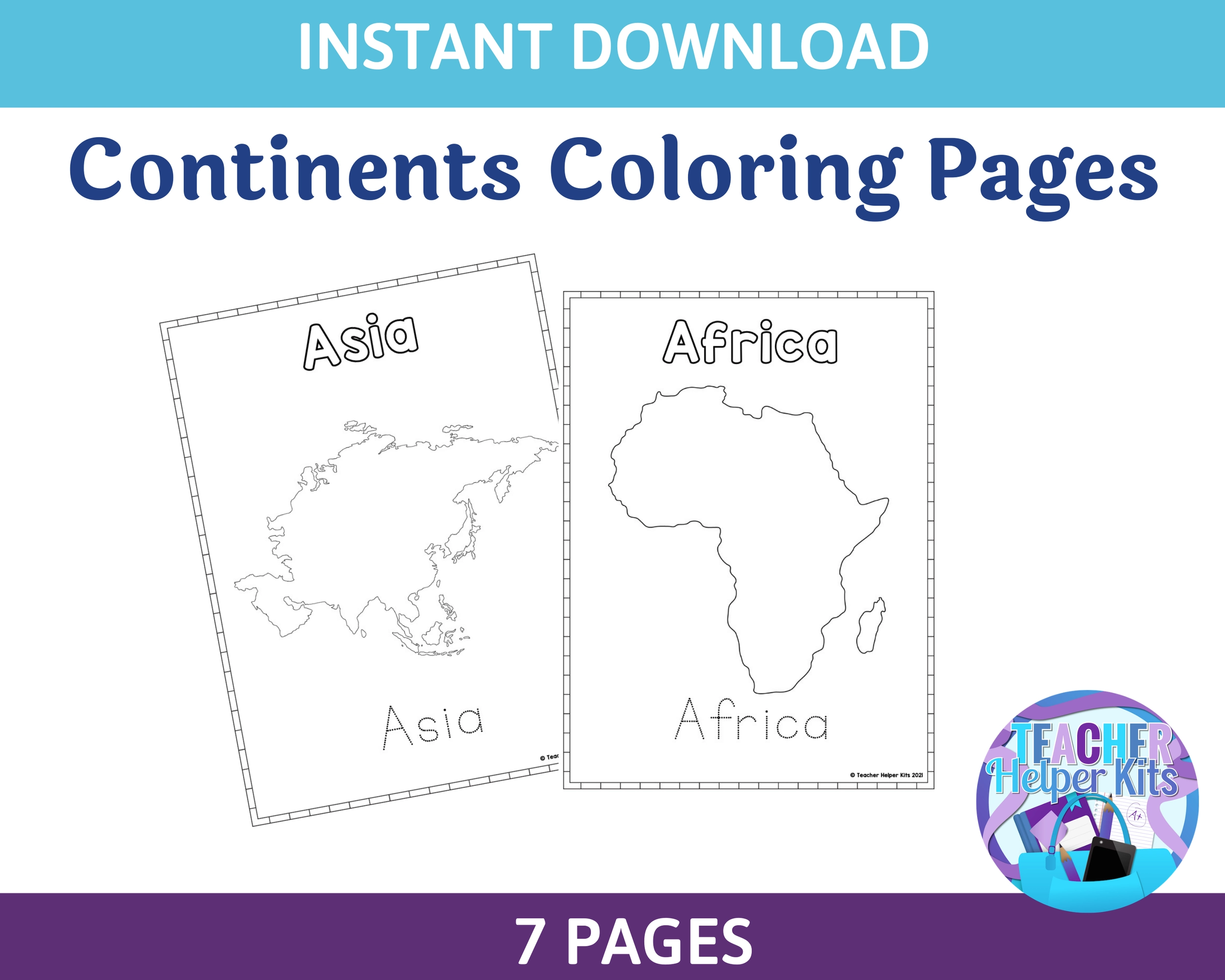 free continent printables