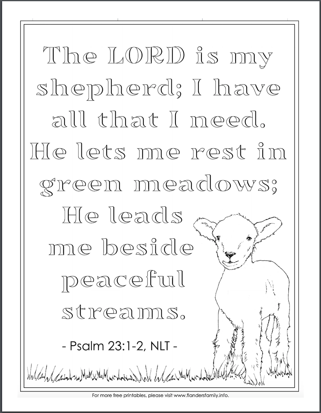 The Lord Is My Shepherd Coloring Page