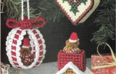Three Bear Christmas Ornaments Plastic