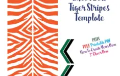 Tiger Stripe Cheer Bow Template 3 Vinyl