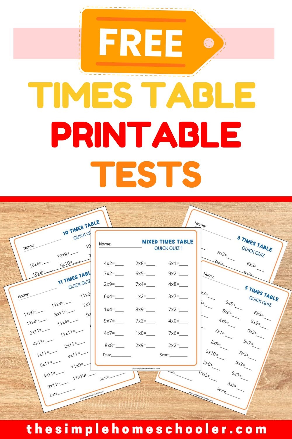 Times Table Test Printables Times Table Test Printables