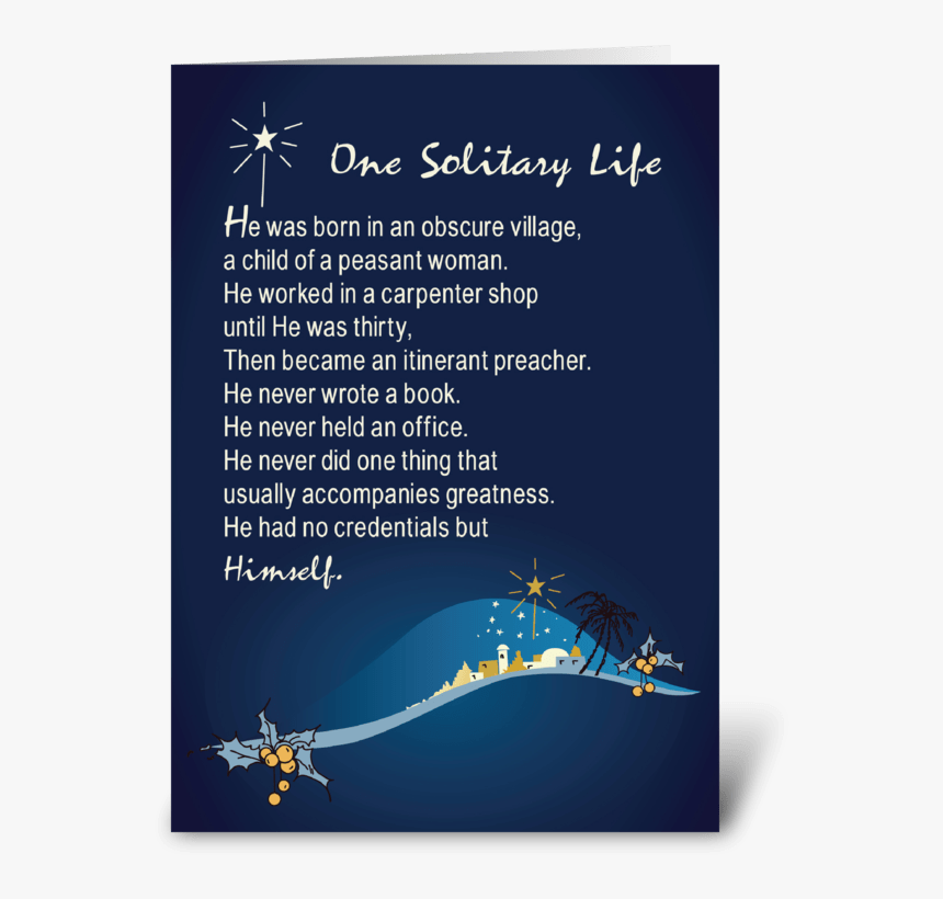 TJRRxo One Solitary Life Religious Christmas Greeting Card Jesus TJRRxo One Solitary Life Religious Christmas Greeting Card Jesus