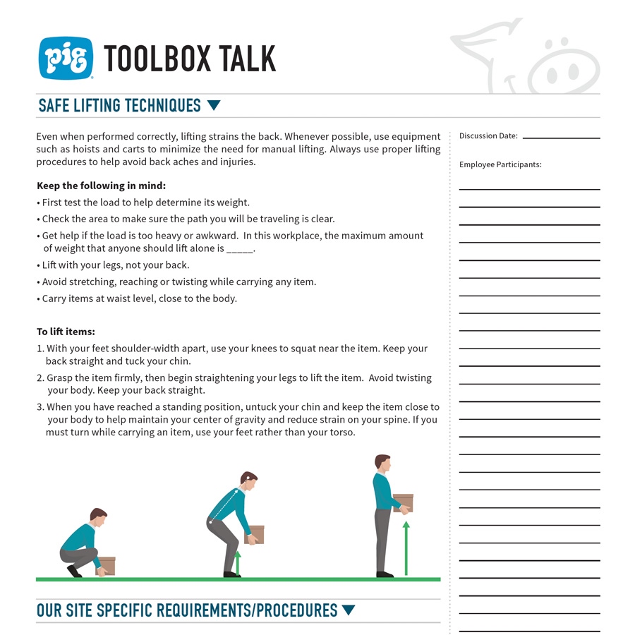 Toolbox Talk Safe Lifting Procedures Toolbox Talk Safe Lifting Procedures