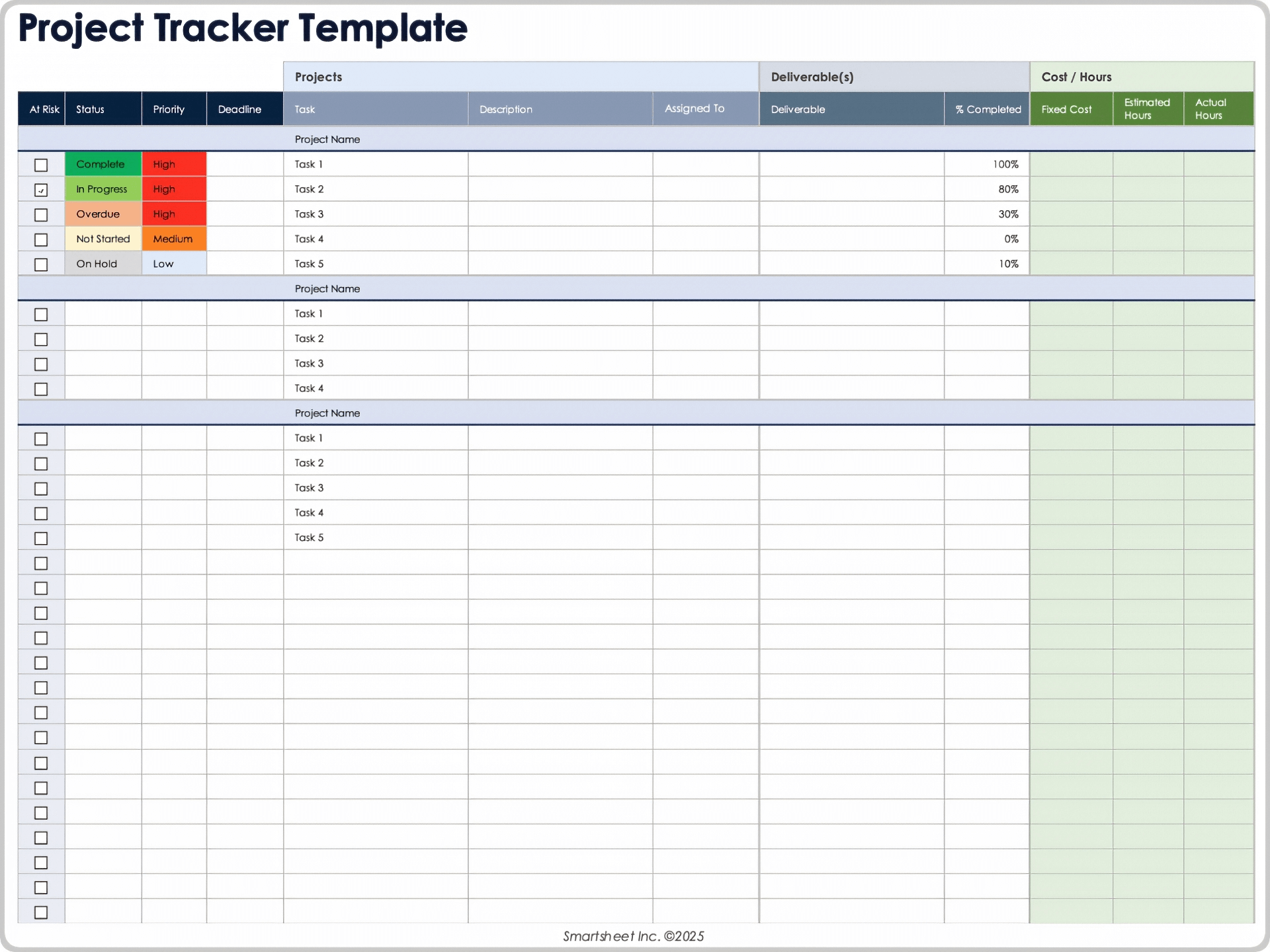 Top Project Management Excel Templates
