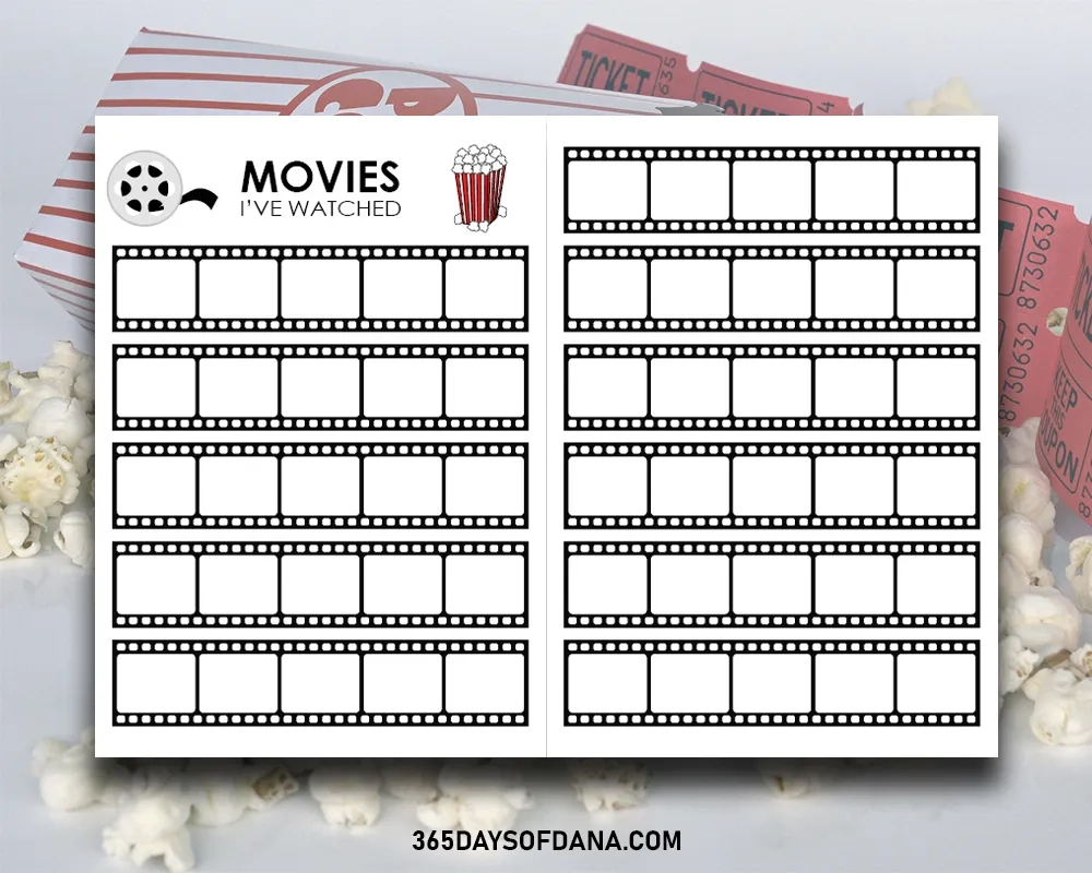 Tracking Films Youve Watched In Your Bullet Journal Printable