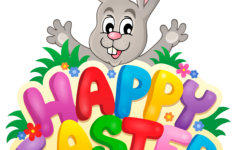 Transparent Happy Easter With Bunny PNG Clipart Picture