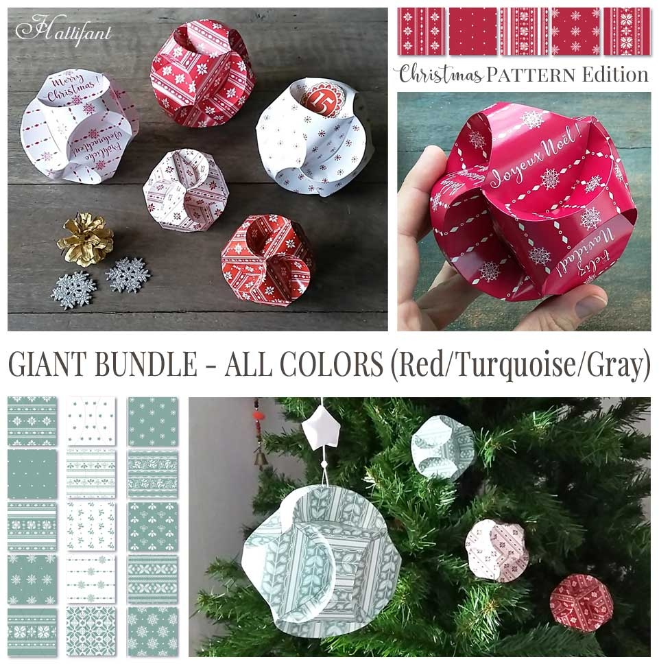 Triskele Paper Globes Christmas Pattern Edition