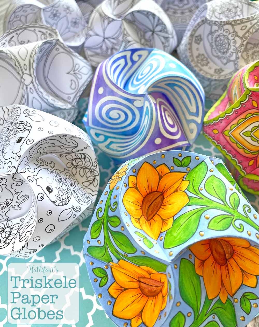 printable triskele paper globes template free