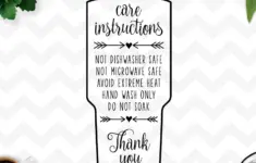 Tumbler Care Instructions Svg Care Card