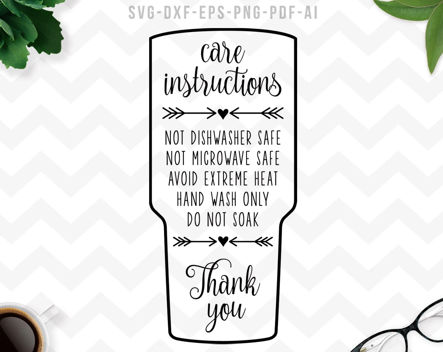 Tumbler Care Instructions Svg Care Card