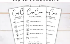 Tumbler Cup Care Instructions Card