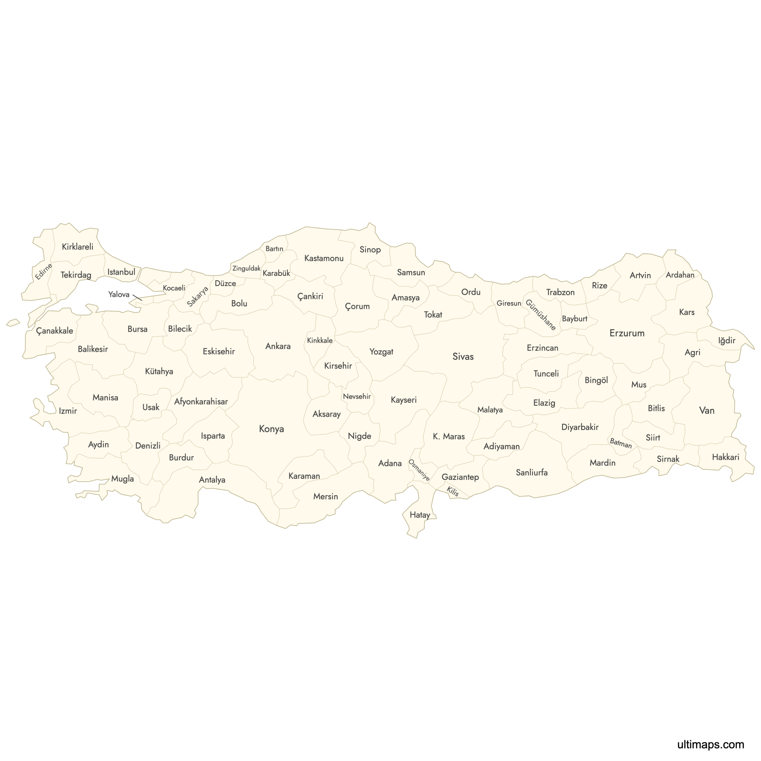 printable map of turkey