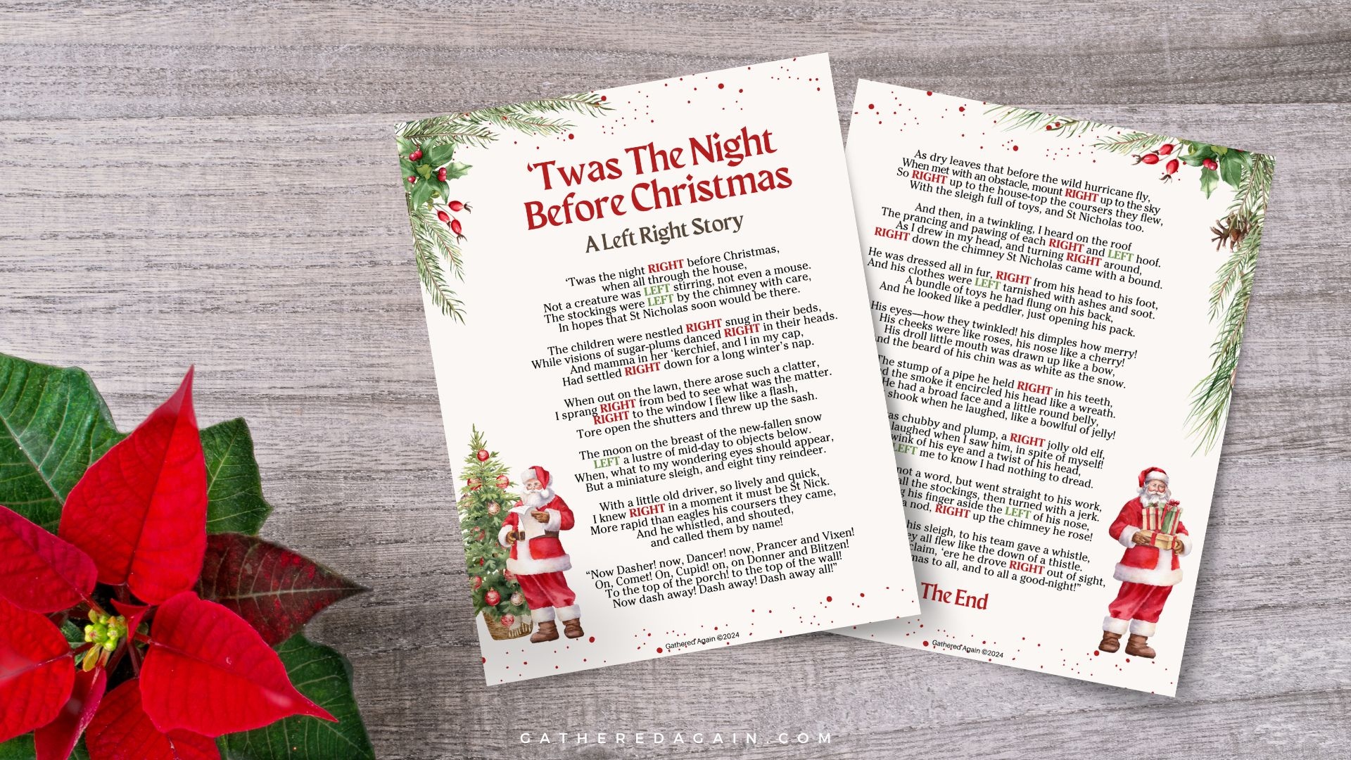 Twas The Night Before Christmas Left Right Game Twas The Night Before Christmas Left Right Game