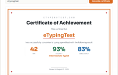 Typing Certificate
